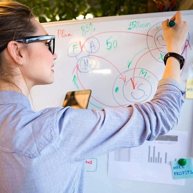 XBoard Magnetic Dry Erase Board/Whiteboard, 36 X 24 Inches, Double Sided White Board,1 Dry Eraser & 3 Dry Erase Markers & 4 Push Pin Magnets-DeskLoop Office