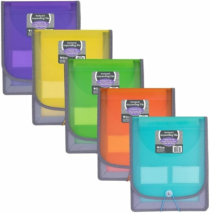 C-Line 7-Pocket Vertical Expanding Backpack Organizer File, 1 File, Color May by C-Line