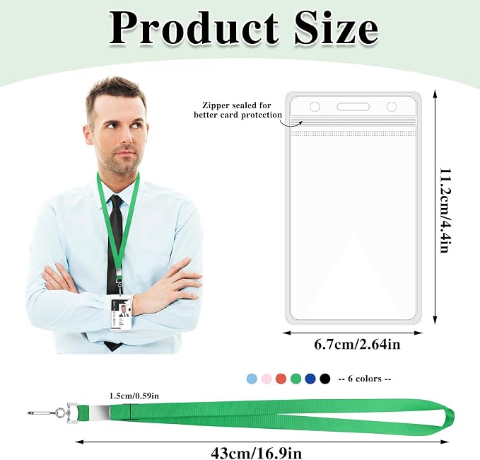 6 Pack Cruise Lanyard with ID Card Holder, Durable Lanyard with Waterproof ID - Image 2
