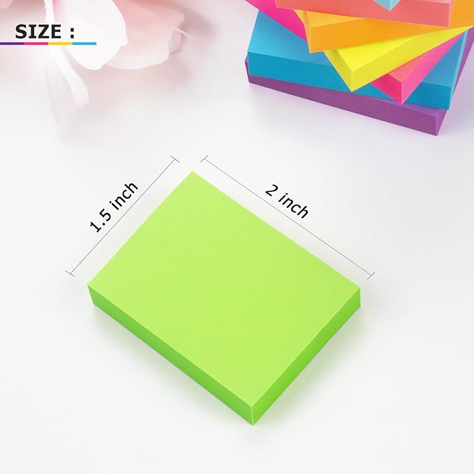 24 Pads Sticky Notes 1.5x2 inch Bright Colors Self-Stick Pads Total 1920 Sheets - Image 2