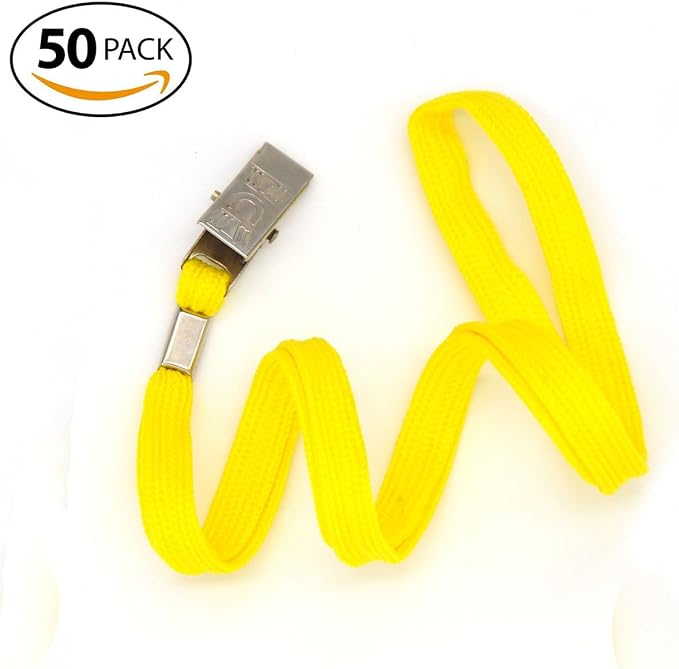 Bird Fiy 50 Pcs Cotton Lanyards Bulldog Clip 32-inch Flat Braid Neck Lanyard - Image 3