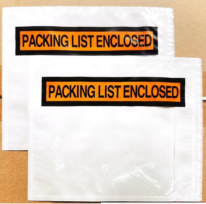 1000 Pcs Packing List Envelopes Pouches 4.5”x 5.5”, Packing Envelopes by FEILONGPACKAGING