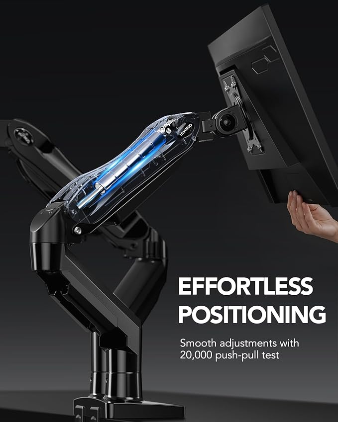 HUANUO FlowLift™ Dual Monitor Stand, Fully Adjustable Gaming Monitor Desk Mount - Image 4