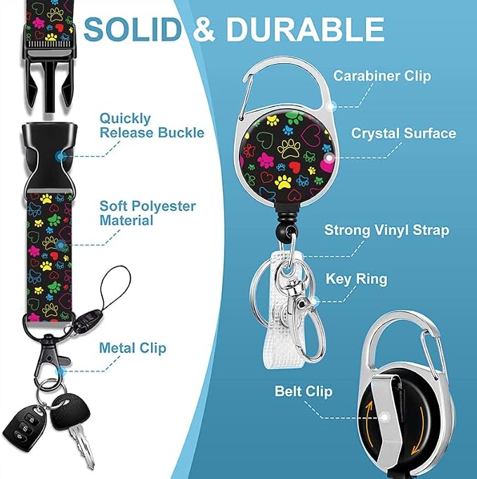 Badge Lanyard, Retractable Badge Holder - Image 3
