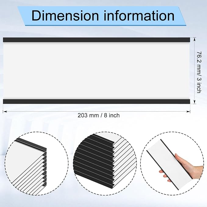 Gueevin 30 Pcs Magnetic C Channel Label Holders 3 x 8 Inch Label Holders Magnet - Image 2