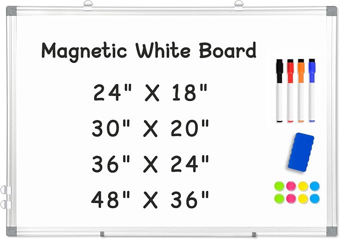 AMUSIGHT Double-Sided Magnetic Whiteboard, Large White Board Marker Board by AMUSIGHT
