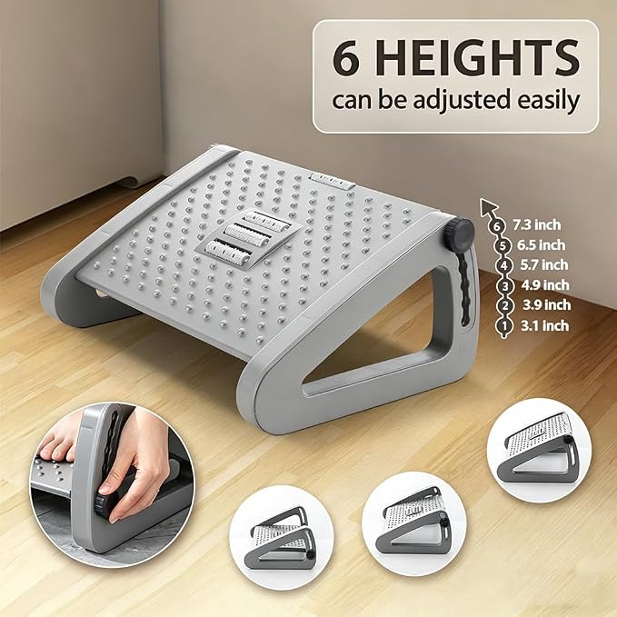 CasaZenith Foot Rest, Six Heights Adjustable Foot Rest - Image 2