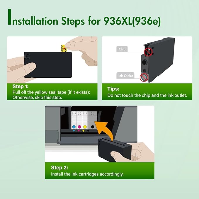 936XL 936 Ink Cartridges Combo Pack: Replacement for HP 936e Ink 936XL Black and 936 Color Combo Pack for HP OfficeJet Pro 9125e 9120e 9730e 9130 9135e 9122e 9128e 9110b 9120b 9130b 9130e Printer-DeskLoop Office