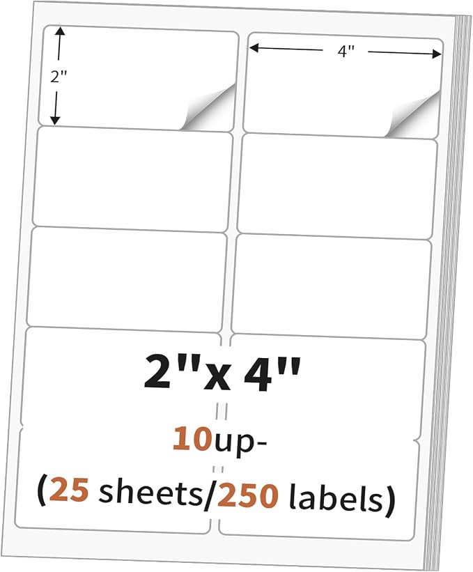 2"x 4" Address Labels, Labels Sticker Paper by MultiLabel