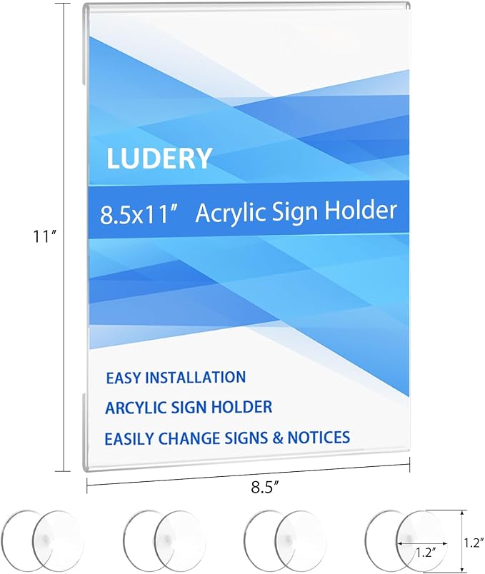 Acrylic Window Sign Holder 8.5 x 11 - Image 2