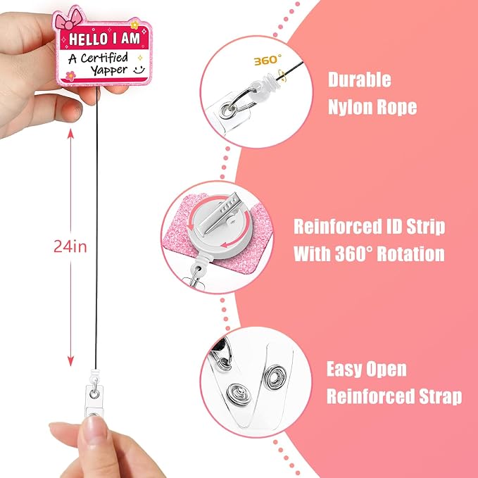Aoryalps Retractable Badge Reel Holder Retractable - Image 5