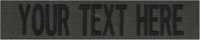 Custom Uniform Name Tapes Solid Colors. Olive Drab Webbing, 4 Inch Sew on by NORTHERNSAFARI