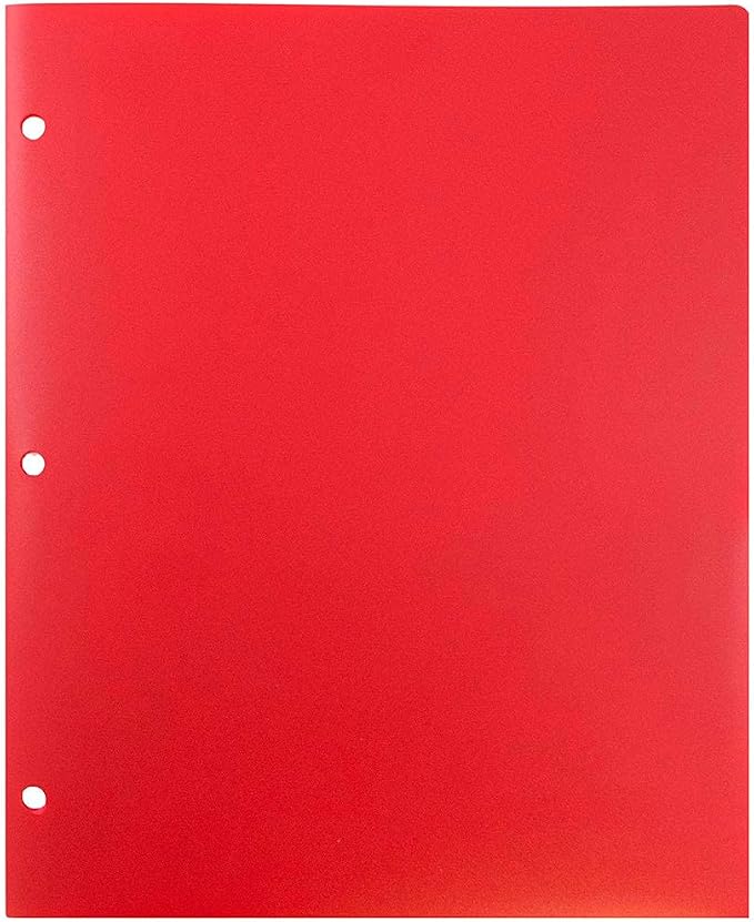 JAM PAPER Heavy Duty Plastic 3 Hole Punch Pocket Folders - Image 7