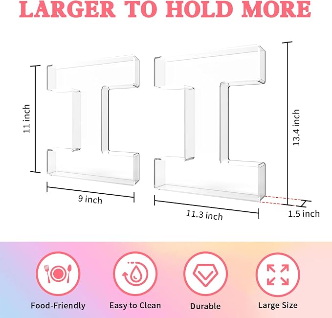 13.8" Acrylic Letter Charcuterie Tray, Charcuterie Letters Fillable Box - Image 2
