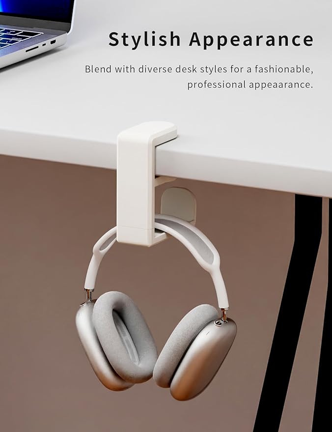 Headphone Hook Under Desk Holder 360-Degree Adjustable Rotation, easy spring - Image 4