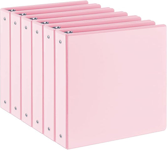 1.5-inch 3 Ring Binder with 2 Pockets, Premium 1.5'' Binders Holds US Letter Size 8.5'' x 11'' Paper - Versatile Binders for Office, Home, and School Use, 6 Pack (1.5-inch Pink)-DeskLoop Office