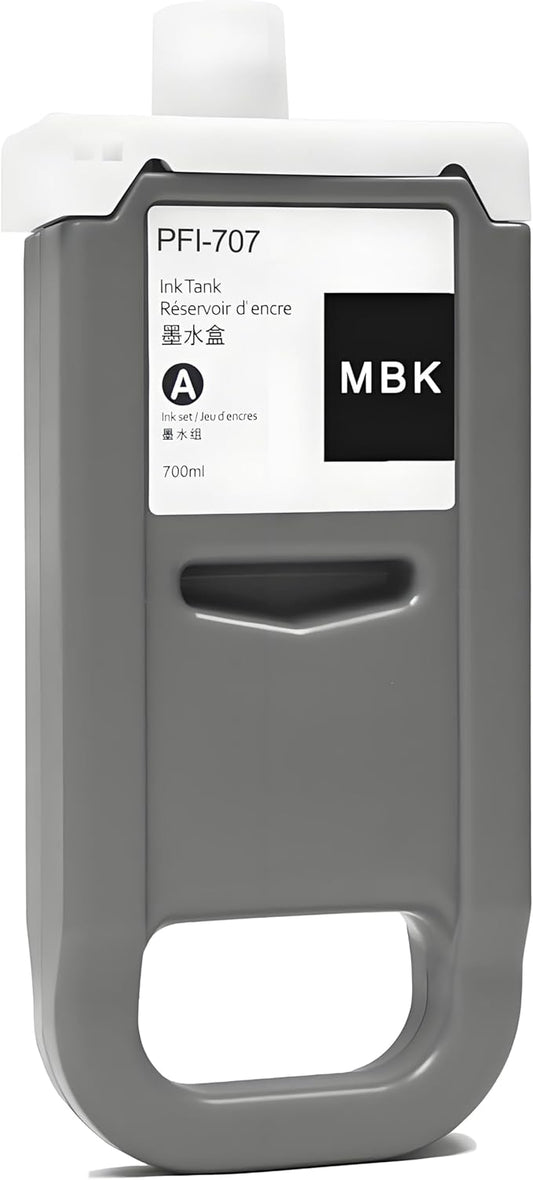 PFI-707 Ink Cartridge PFI707 Ink Tank Compatible with Canon imagePROGRAF PF830, iPF840, iPF850 CAD Plotters 700 ML (1-Pack, Matte Black)-DeskLoop Office