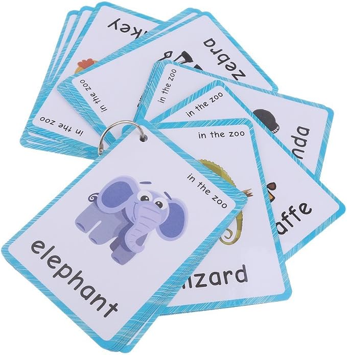 32 pcs Wild Animals Flashcards for Kids | Learning Cards & Montessori Pocket by SANTSUN