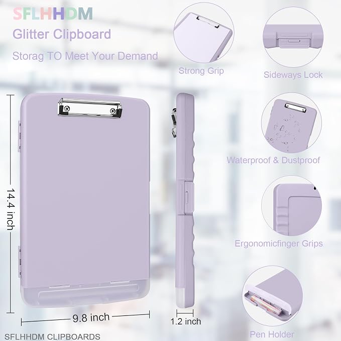 SFLHHDM Clipboard with Storage, Storage Clipboard with Pen Holder, A4 Binder - Image 2