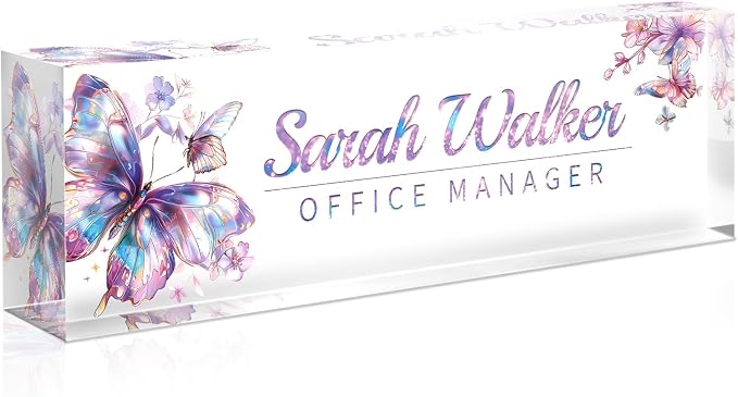 Name Plate for Desk, Desk Name Plate Personalized, Office Decor for Women Men by Spricoz