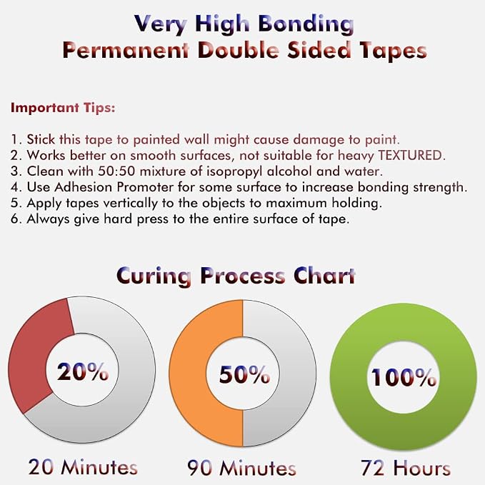 LLPT Double Sided Tape Acrylic Waterproof Permanent Heavy Duty Mounting Tape - Image 5