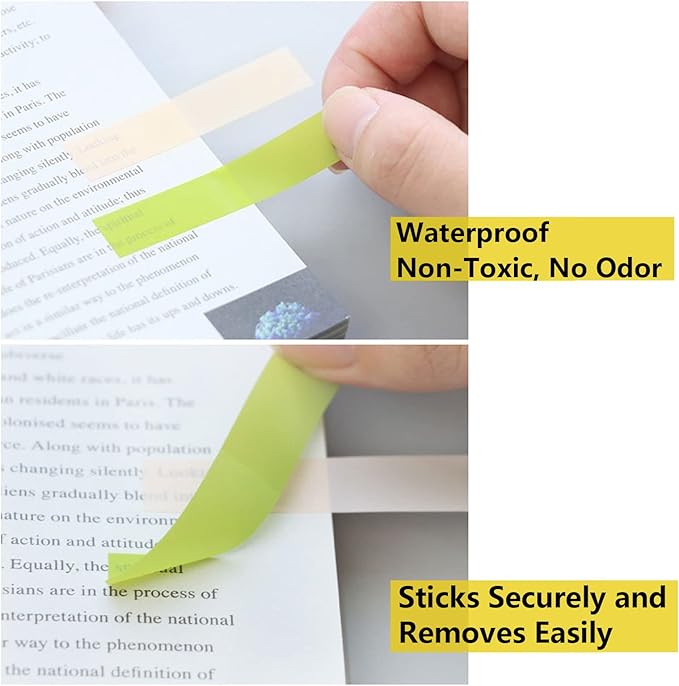 ELII 800pcs Books Tabs for Annotating,Sticky Tabs Clear Sticky Notes,Page Markers for Notebooks, Multi-Colored Writable and Repositionable Book Flags-DeskLoop Office