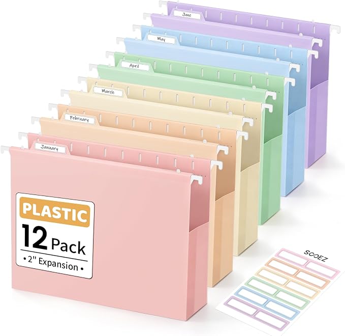 Sooez Extra Capacity Plastic Hanging File Folders, File Organizer by Sooez