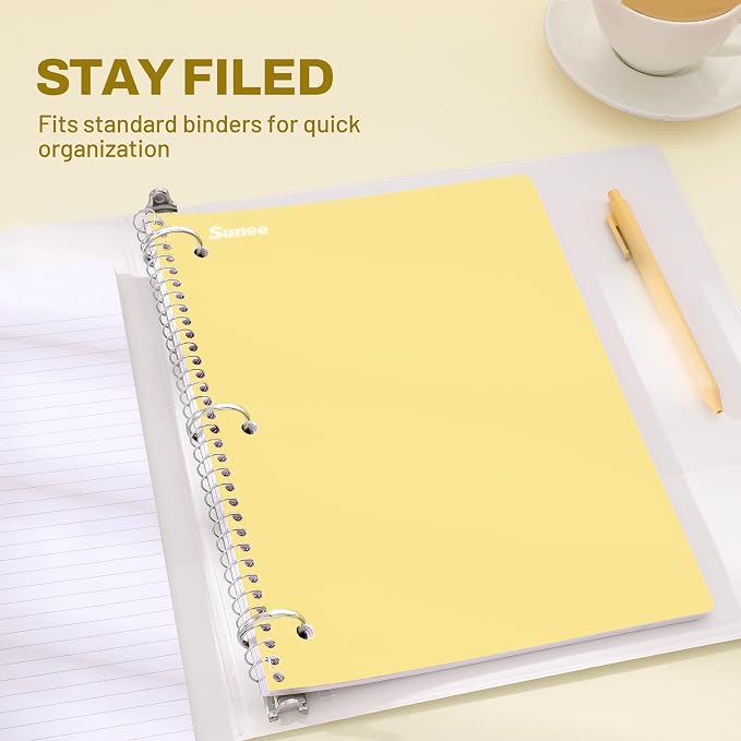 SUNEE Spiral Notebooks, 12 Pack, College Ruled Paper, 70 Sheets per Notebook - Image 3