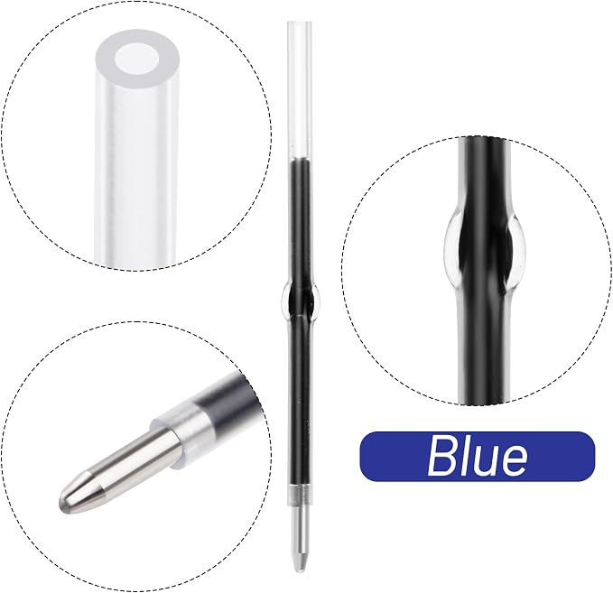 jiebor 100Pcs Beadable Pens Refills Ballpoint Pens Refills Blue Ink 1.0mm - Image 5