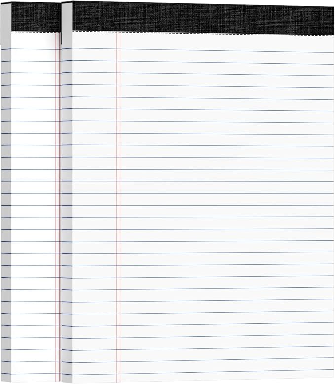 2pcs Legal Pads 8.5 x 11, Notepads 8.5 x 11 Inch, Memo Pads, Perforate Legal by Ciphyfee