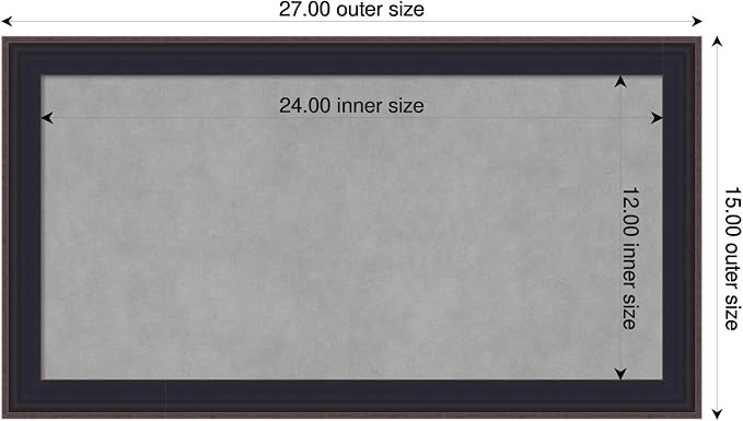 Amanti Art Black Framed Magnetic Board 15x27 Small Vision Board - Image 2