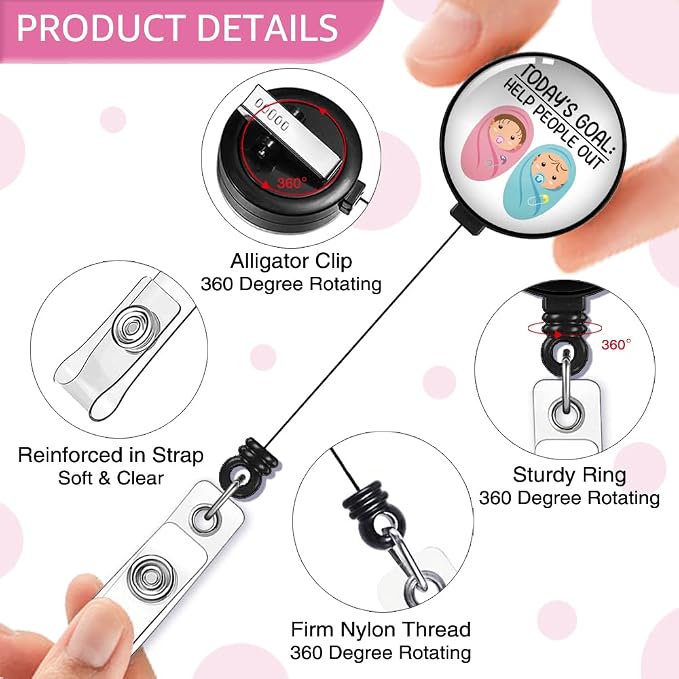 Today's Goal Help People Out Badge Reel Retractable - Image 3