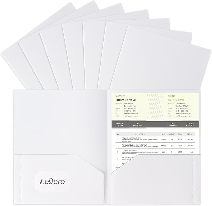 Aegero Plastic Folders with Pockets, Durable Heavy Duty File Folders with by Unknown