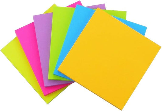 Early Buy Sticky Notes 6 Bright Color 6 Pads Self-Stick Notes 4 in x 4 in by EarlyBuy