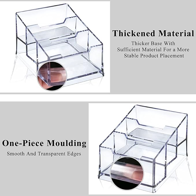Meschett 3 Pack Clear Acrylic Business Card Holder, 3 Tier Premium Acrylic - Image 4
