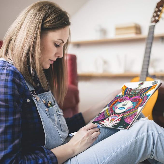 Shuttle Art Gel Pens, 32 Colors Gel Pen Set with Coloring Book for Adults Coloring Books Drawing Doodling Crafts Scrapbooking Journaling-DeskLoop Office