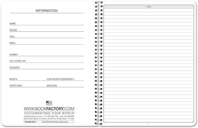 BookFactory Purchase Order Log Book PO Record Book Inventory Purchase Notebook - Image 2