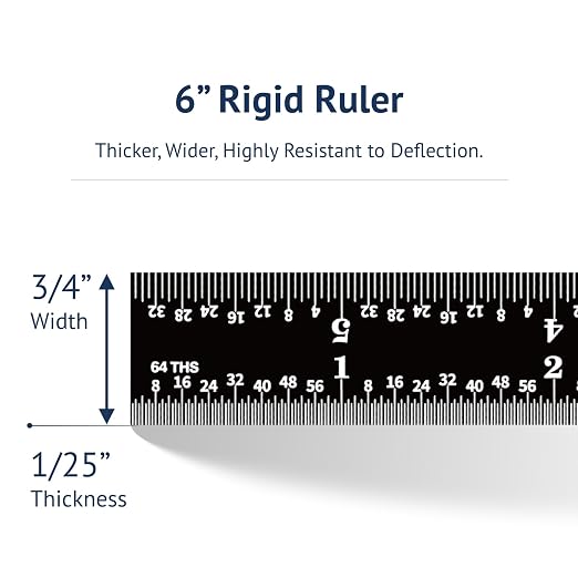 PEC Tools 6-inch Metal Ruler, Stainless Steel - Image 7