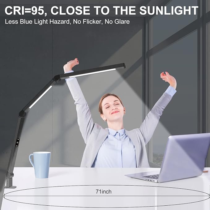LED Desk Lamp with Clamp, Architect Desk Lamp - Image 3