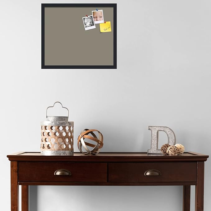 PinPix 20x17 Inch Cork Bulletin Board. This Decorative Framed Pin Board Comes with Pewter Design and a Satin Black Frame. Ideal for Home Office Decor or Message Board (PinPix-1812)-DeskLoop Office