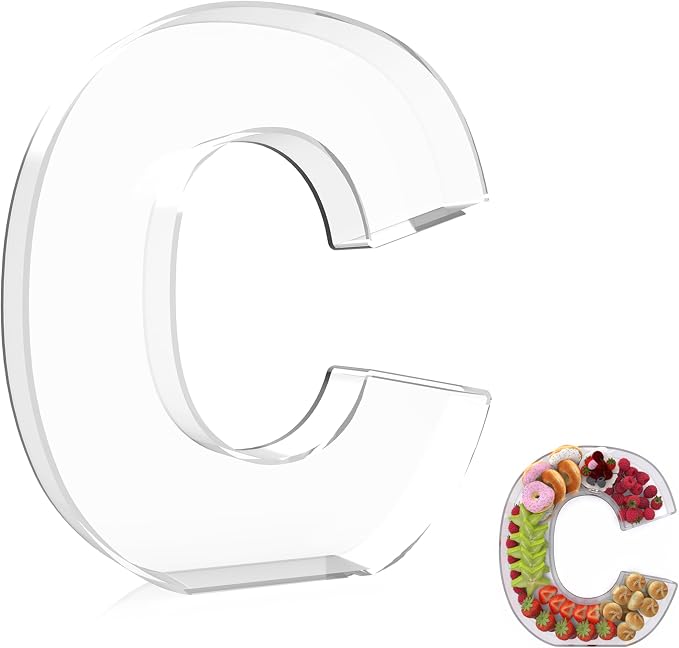 13.8" Extra Large Acrylic Letter Charcuterie Board Box, Reusable Fillable by RUFHVTY
