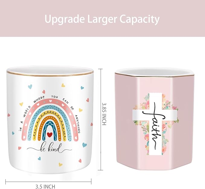 Pen Holder, Ceramic Durable Pencil Cup - Image 3