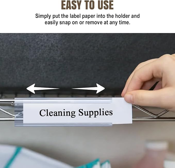 Lenink 20Pcs Wire Shelf Label Holders, Plastic Wire Rack Label Holder Compatible - Image 3