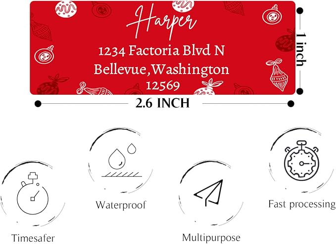 Christmas Return Address Labels Personalized - Image 2