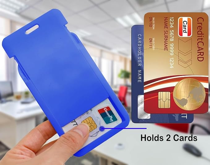 15 Pack Sliding ID Badge Holder Vertical Hard Plastic Card Case Protector Pouch - Image 6