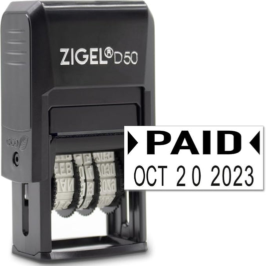 ZIGEL D50 Date Stamp with Paid by ZIGEL
