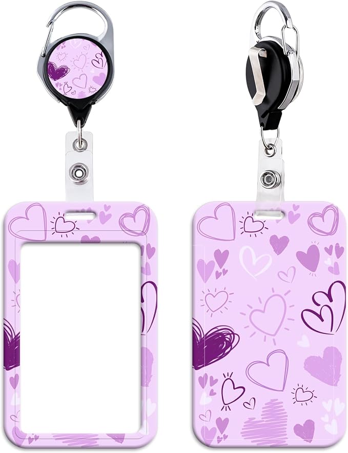 Purple ID Badge Holder Retractable Reel by beemorita