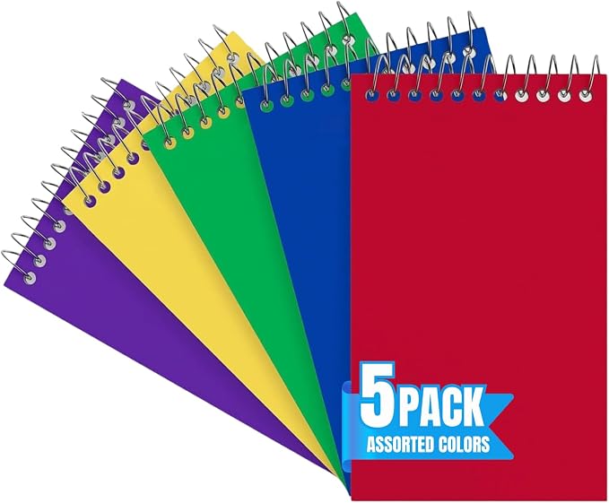 1InTheOffice Wirebound Spiral Memo Books, Memo Pads, College Ruled, Small by 1InTheOffice