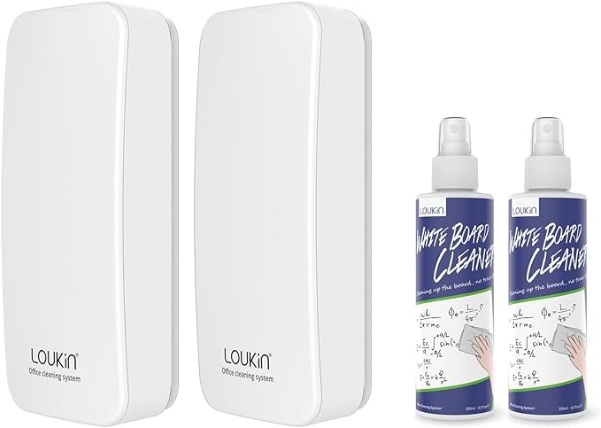 loukin 2 Pack Magnetic Dry Erase Eraser, Glass Board Remover, 3.4 fl oz by LOUKIN