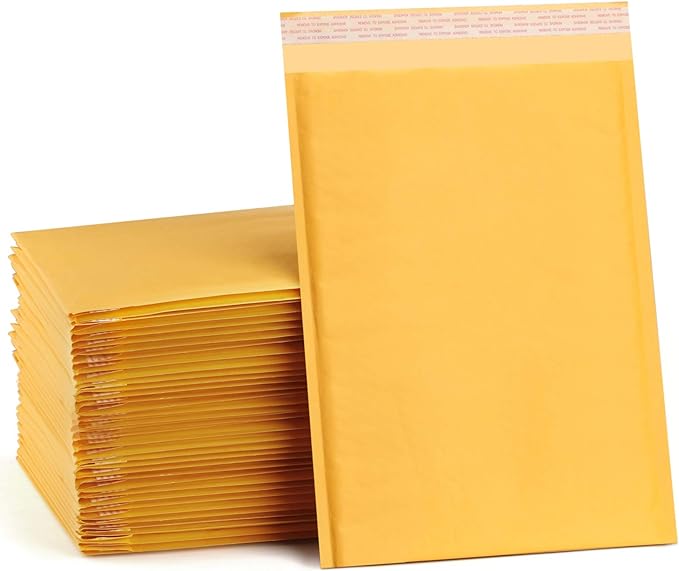 UCGOU Kraft Bubble Mailers 9.5x14.5 Inch 25 Pack Usable Size 9.5x13.5 Yellow by UCGOU